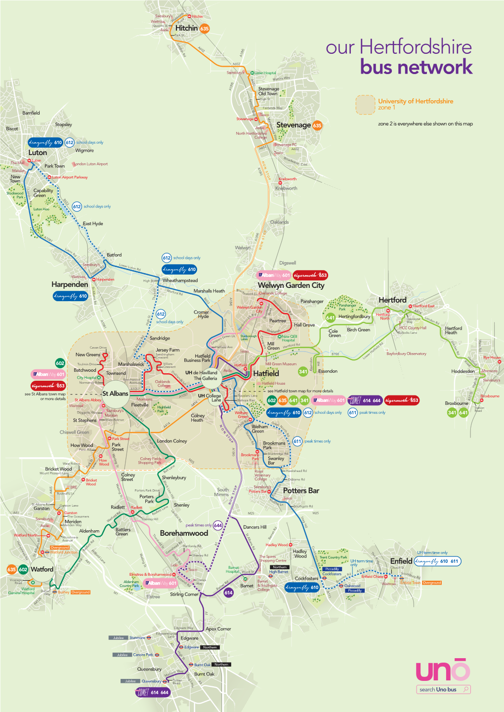 Uno Herts Network Map MASTER A3 UH Zone