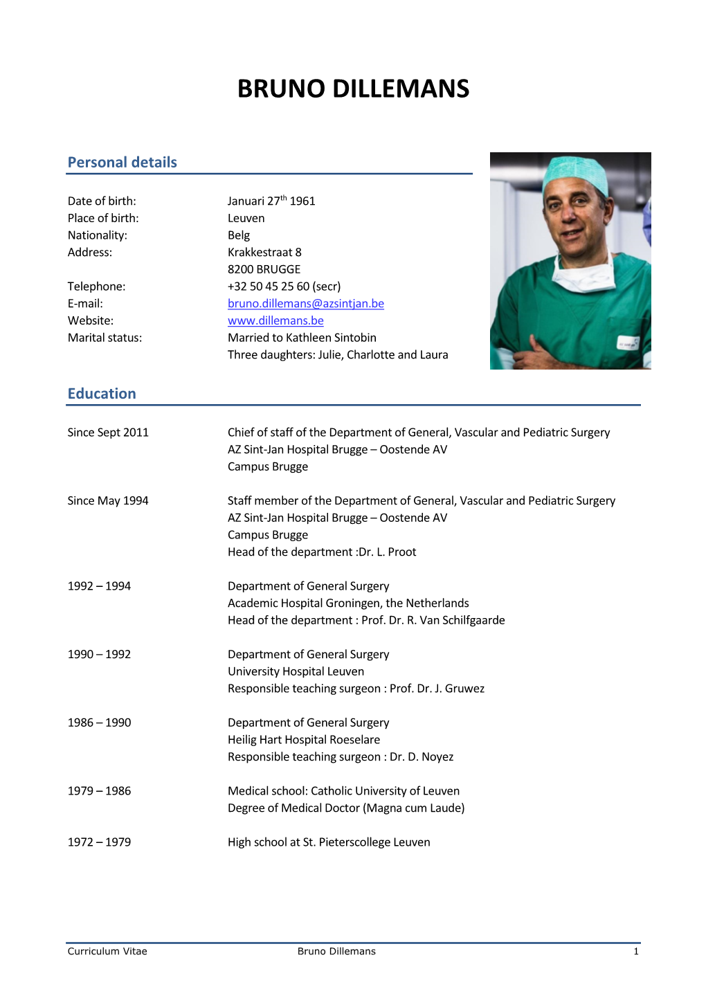 Curriculum Vitae Bruno Dillemans 1