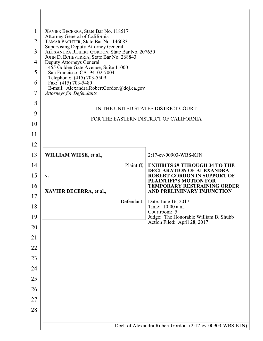 Decl. of Alexandra Robert Gordon (2:17-Cv-00903-WBS-KJN) Exhibit 29