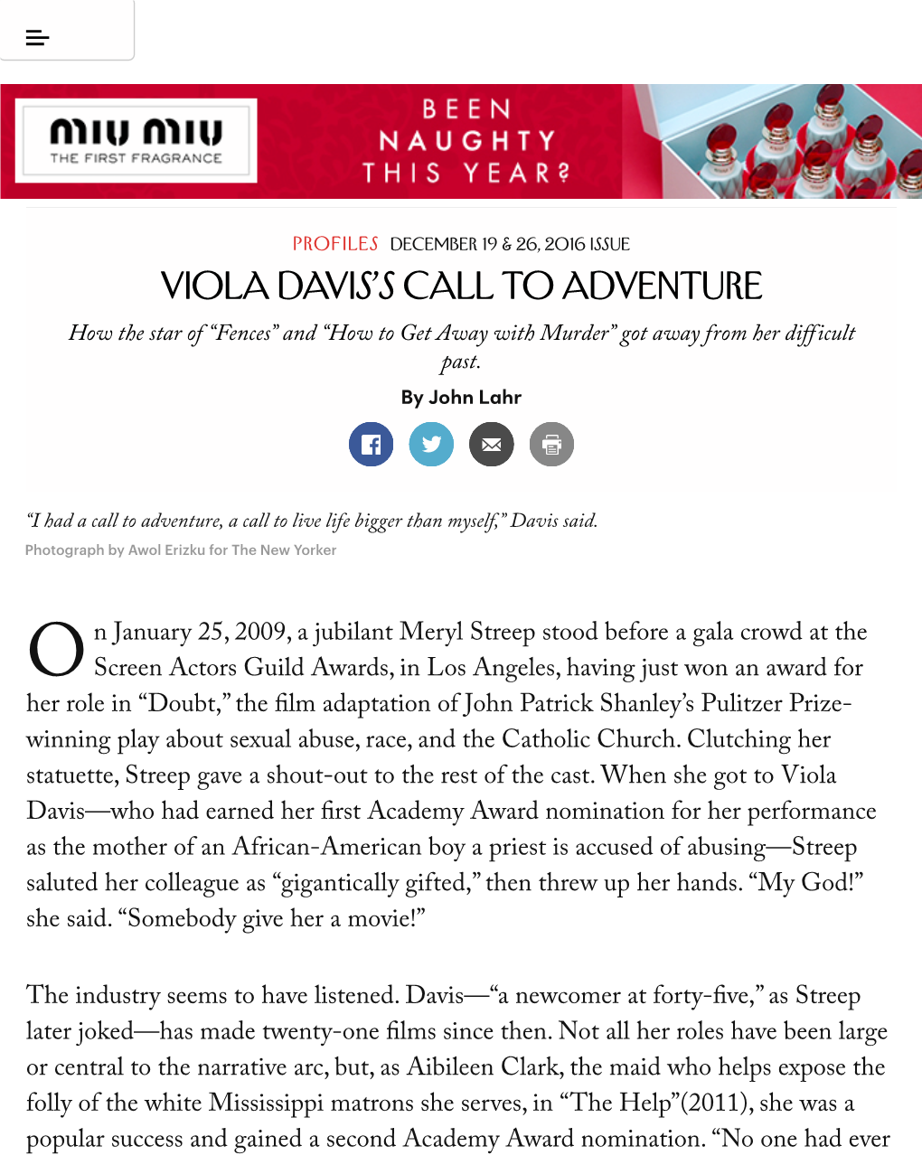 Viola Davis's Call to Adventure