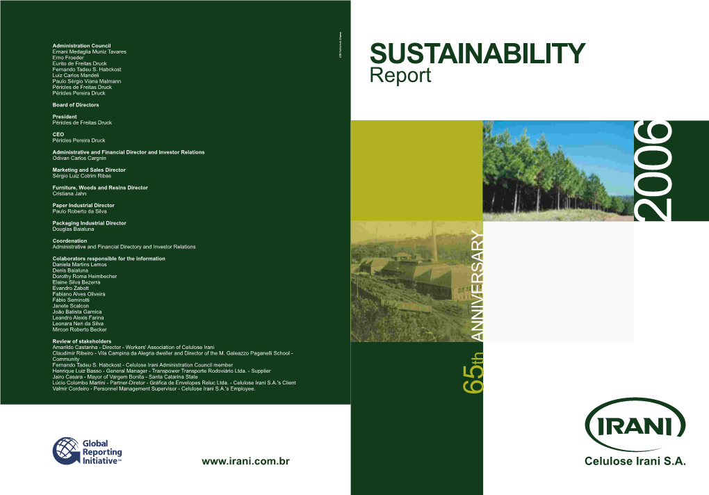 Sustainability Report 2006 I N N Contents a H T STRATEGY and ANALYSIS 02