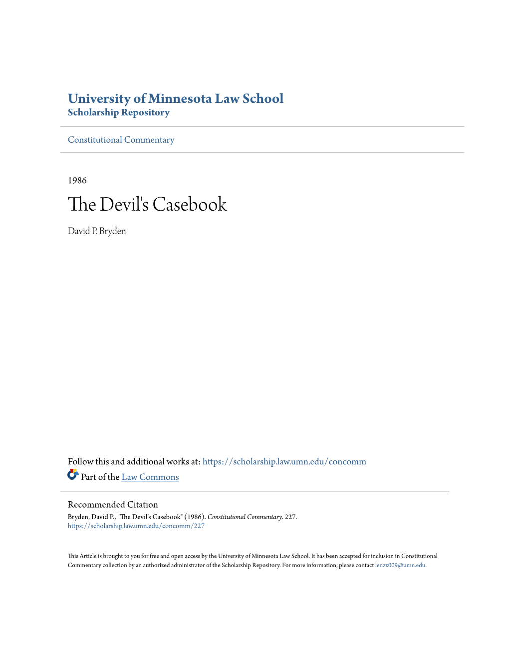 The Devil's Casebook