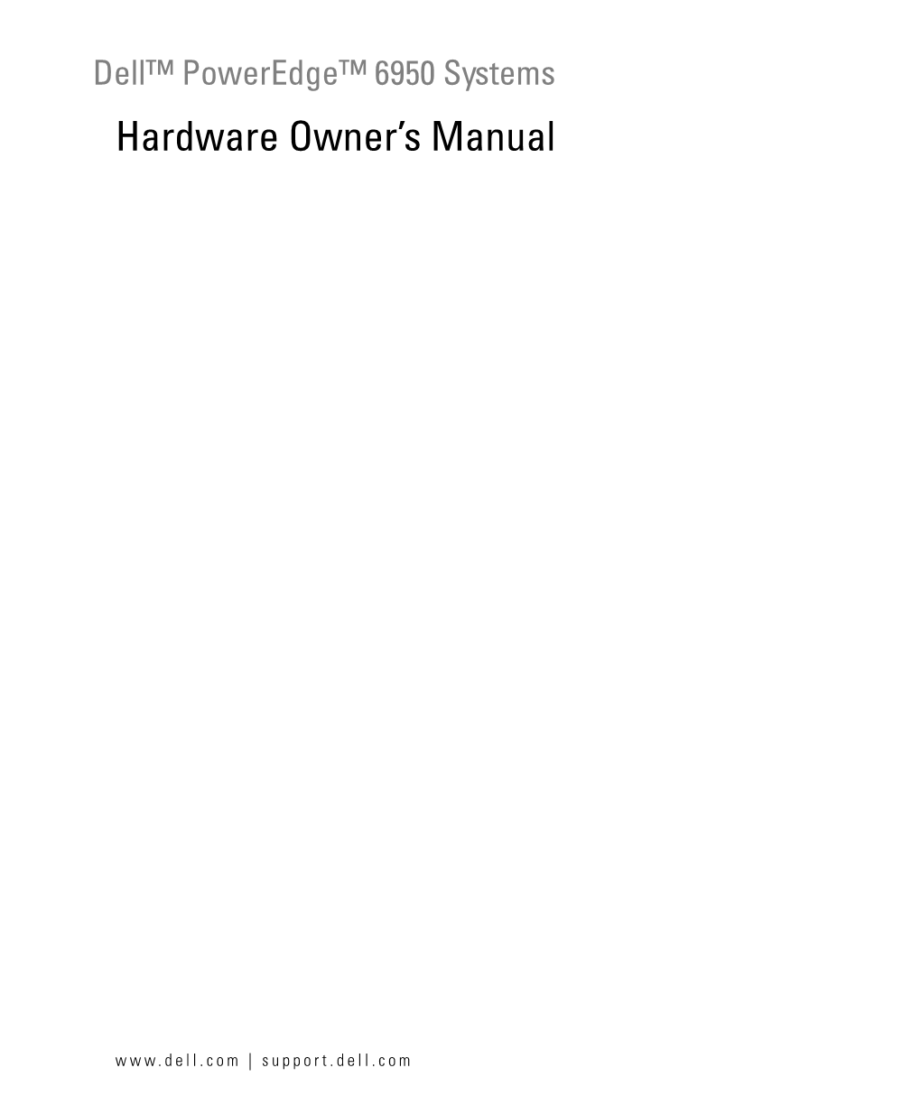 Dell™ Poweredge™ 6950 Systems Hardware Owner’S Manual