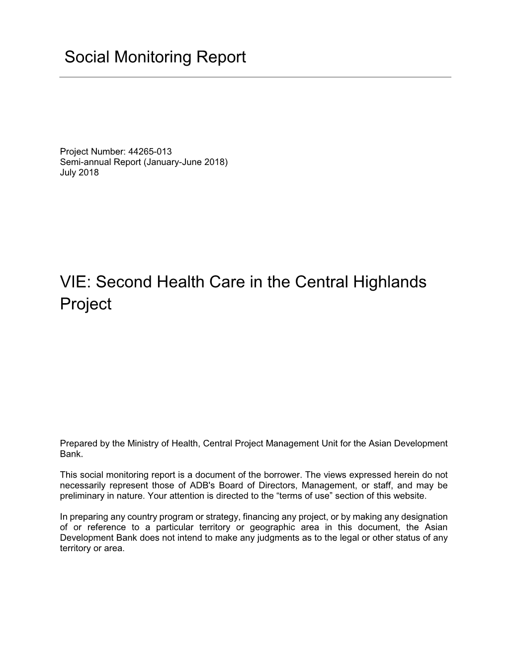 Second Health Care in the Central Highlands Project