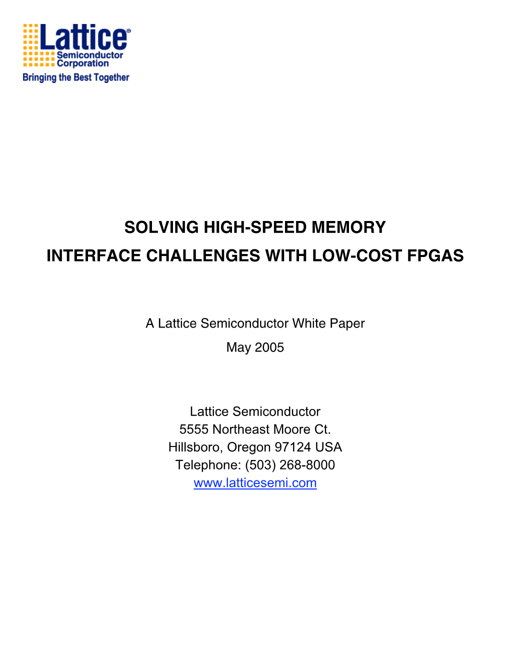 Solving High-Speed Memory Interface Challenges with Low-Cost Fpgas