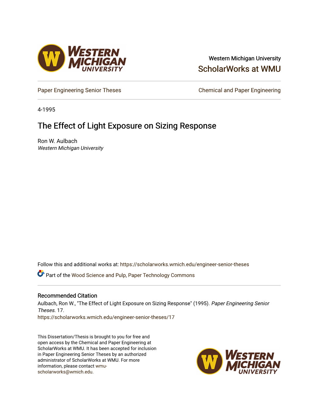 The Effect of Light Exposure on Sizing Response