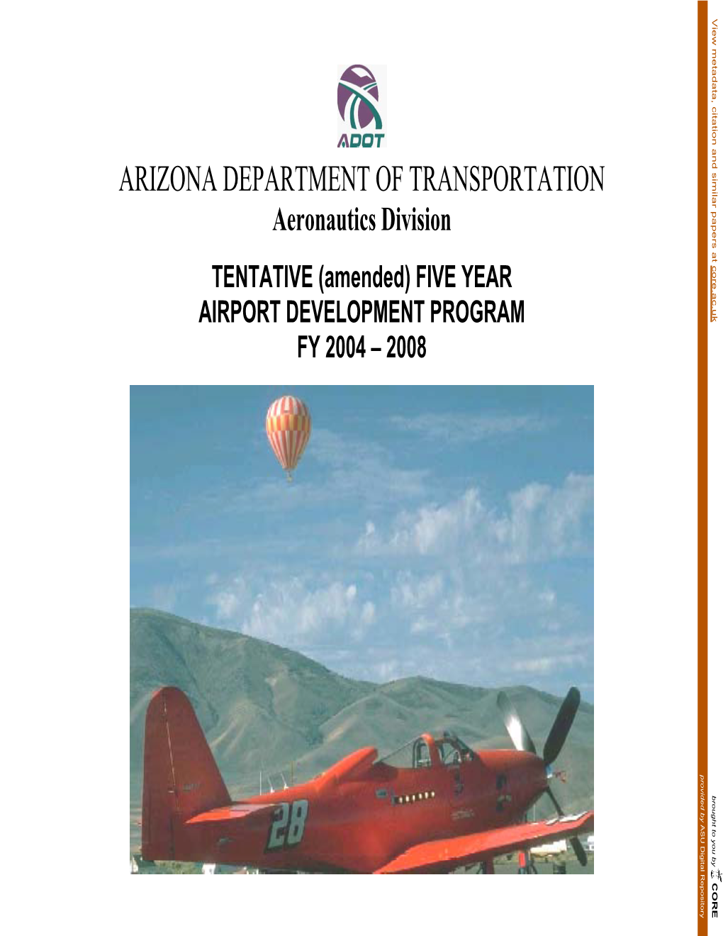 ARIZONA DEPARTMENT of TRANSPORTATION Aeronautics Division