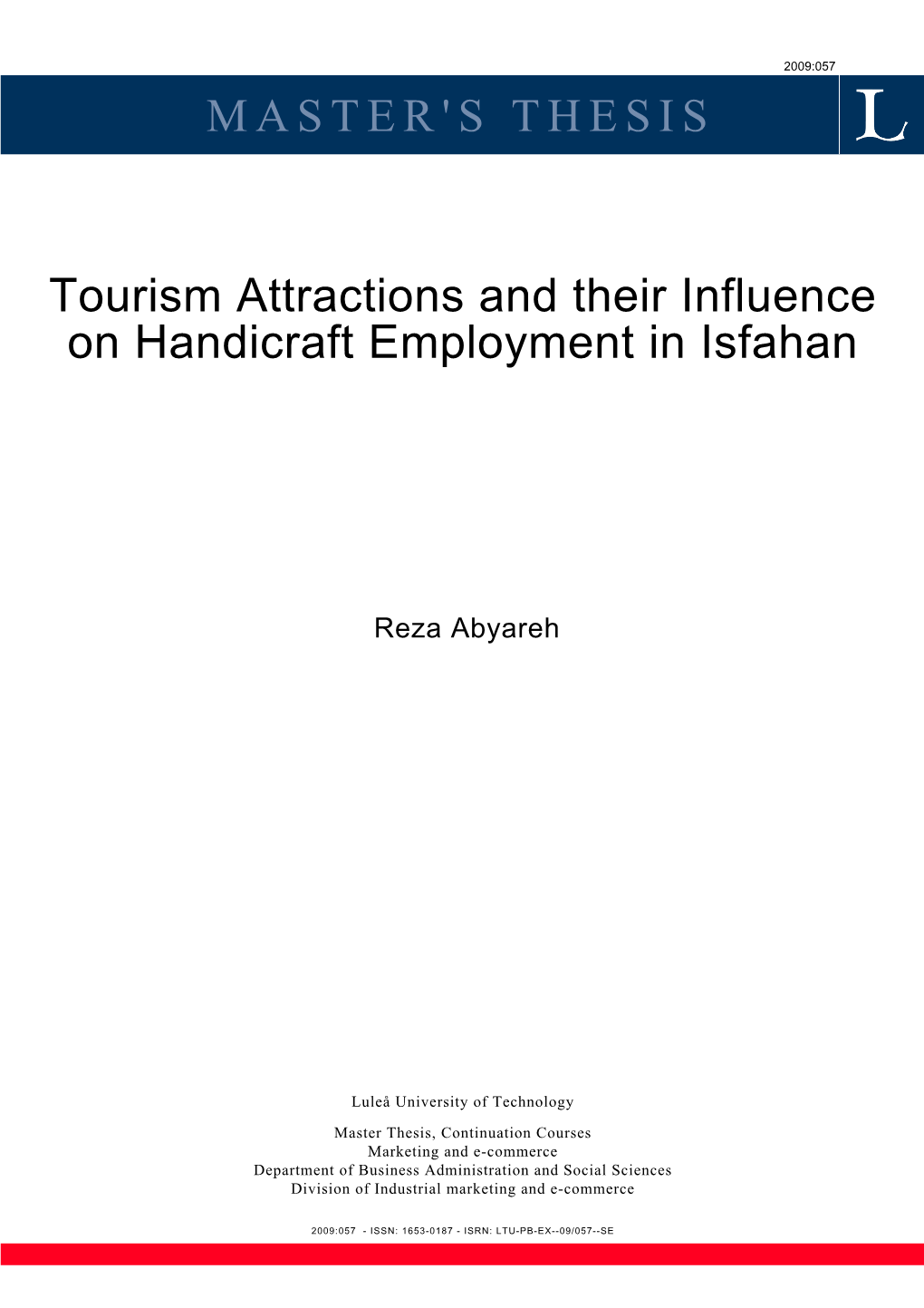 MASTER's THESIS Tourism Attractions and Their Influence On