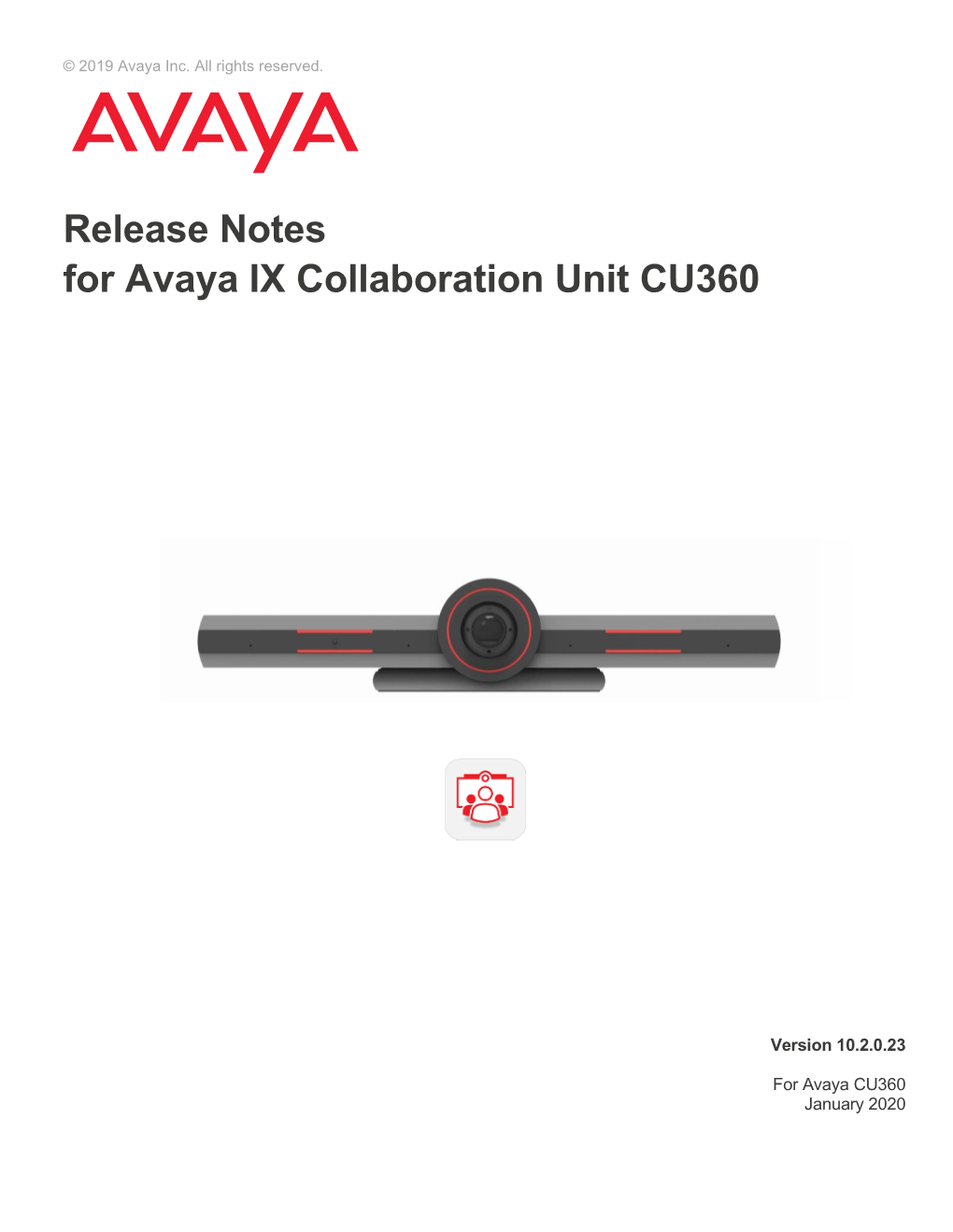 Release Notes for Avaya CU360 Collaboration Unit