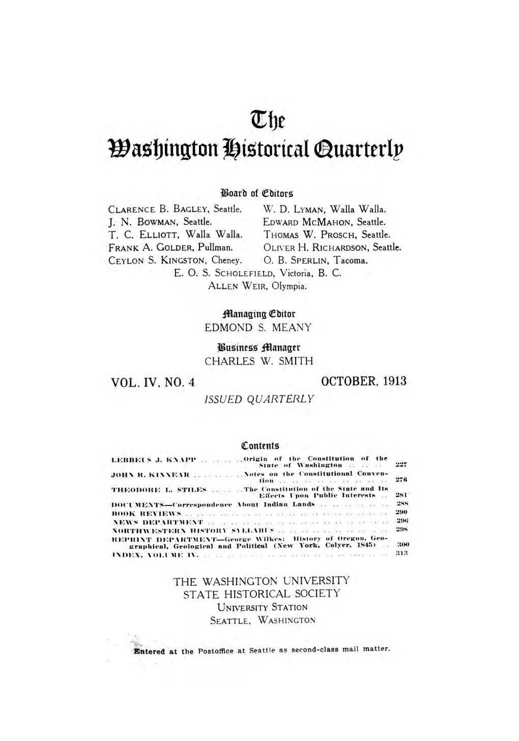 Constitution of the State of Wash­ Ington*