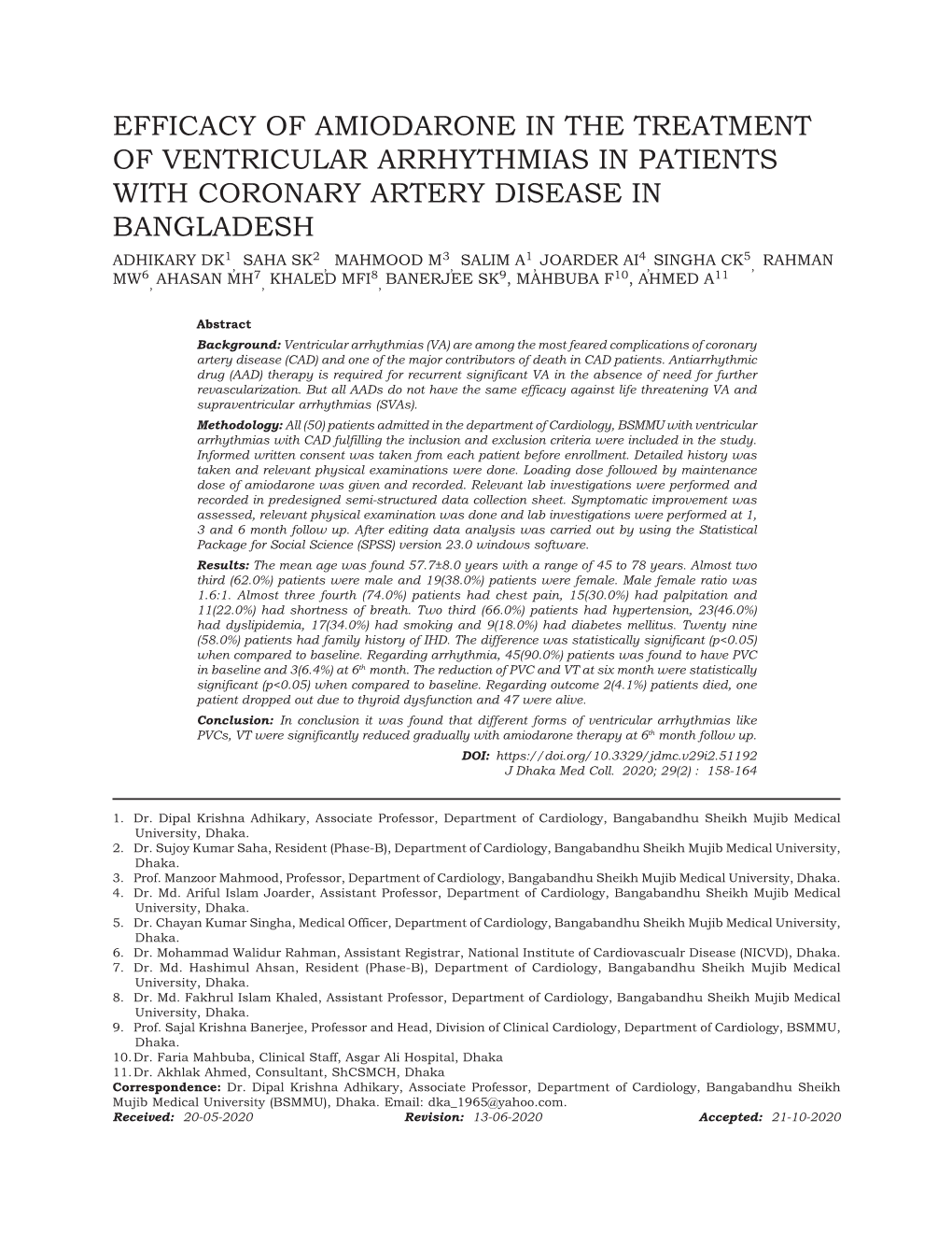 Efficacy of Amiodarone in the Treatment of Ventricular