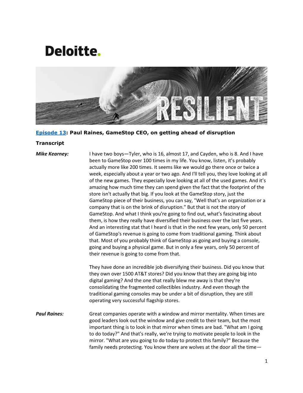 Resilient Podcast, Episode 2, May 2016.Docx