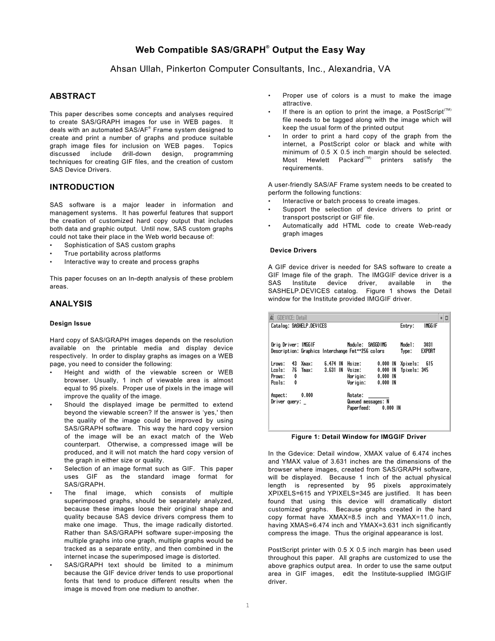 Web Compatible SAS/GRAPH Output the Easy