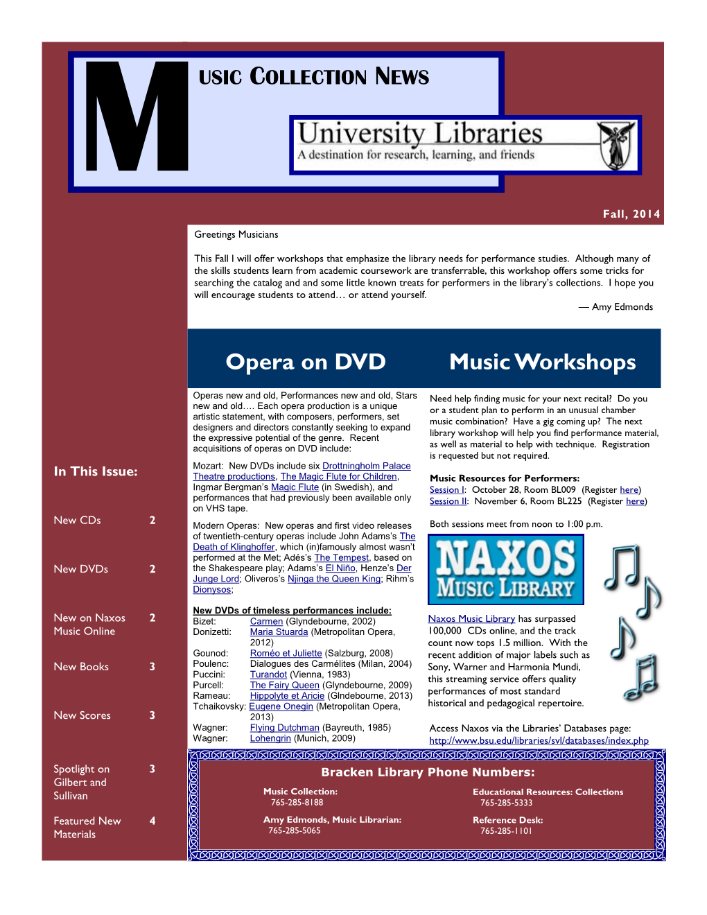 Opera on DVD Music Workshops