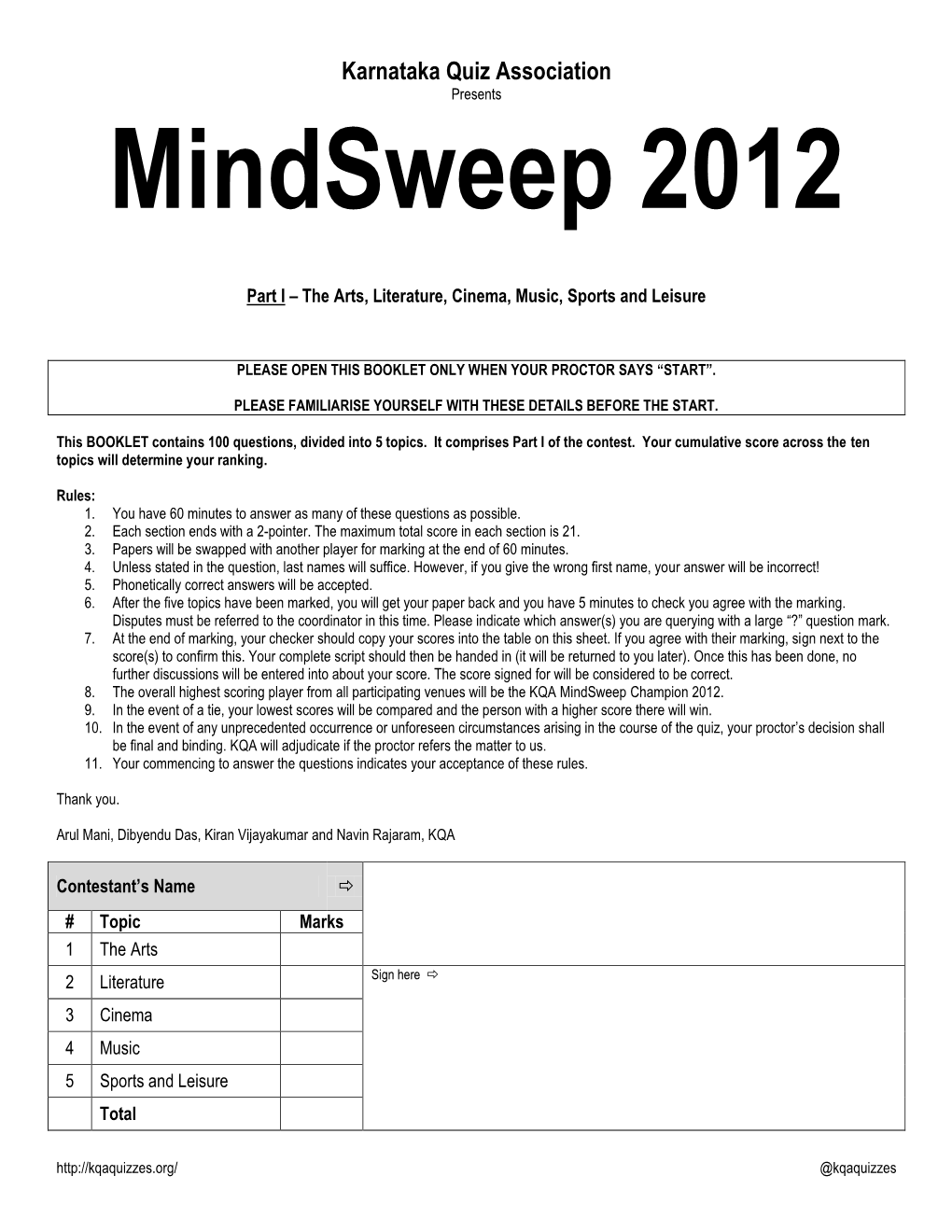 Mindsweep 2012