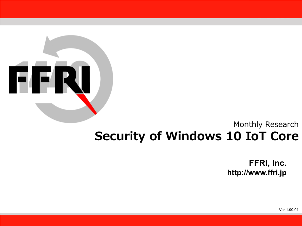 Security Functions of Windows 10 Iot Core
