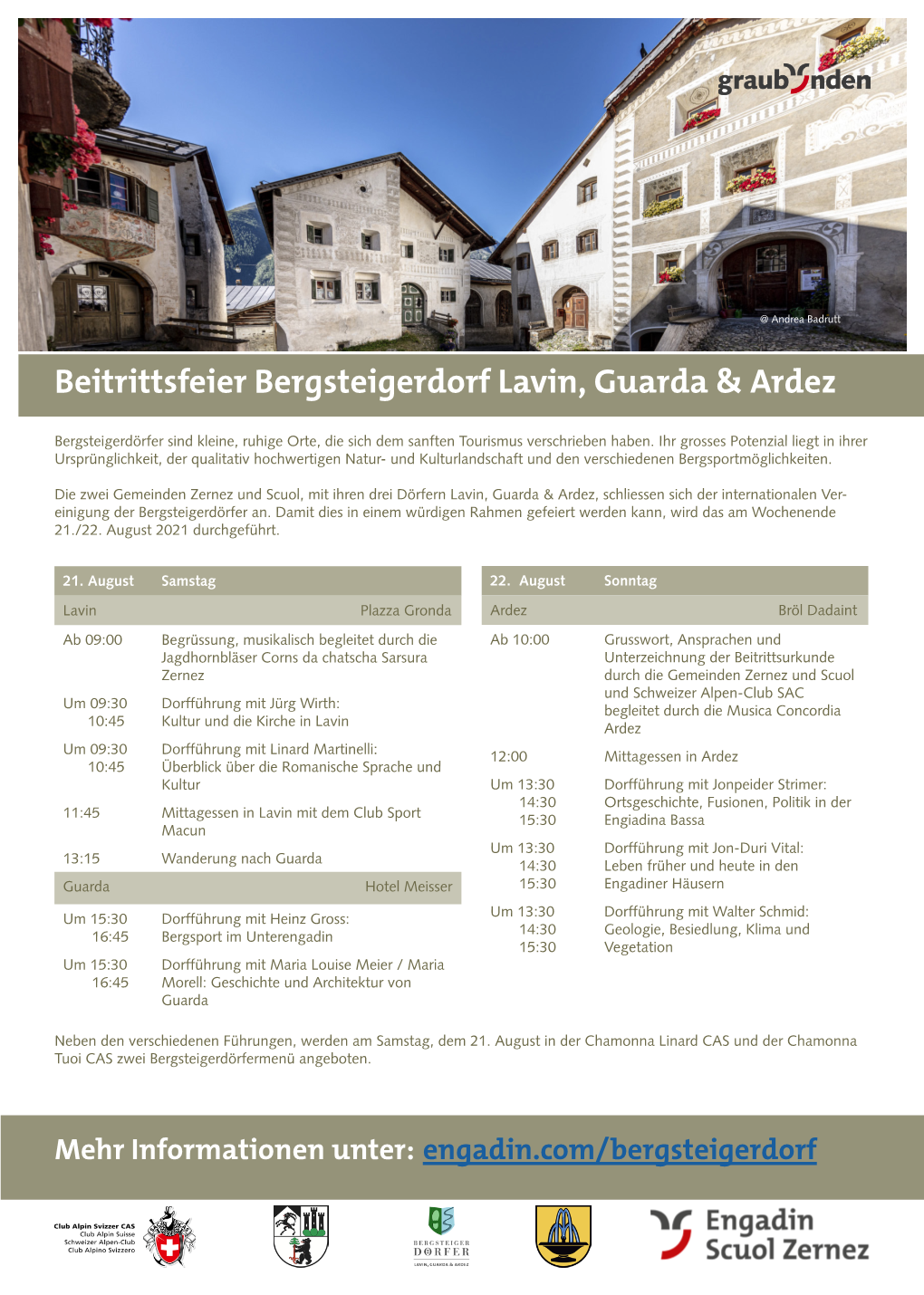 Beitrittsfeier Bergsteigerdorf Lavin, Guarda & Ardez