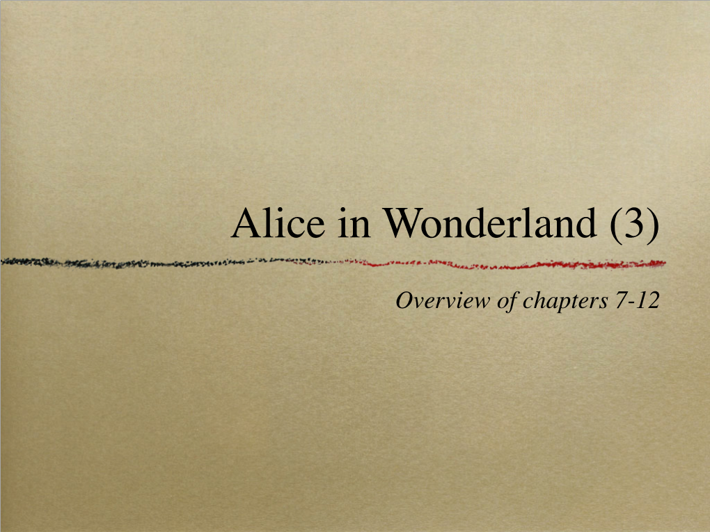 Alice in Wonderland (3)