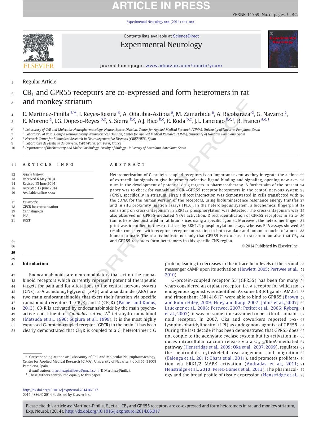 CB1 and GPR55 Receptors Are Co-Expressed and Form Heteromers in Rat 3 and Monkey Striatum