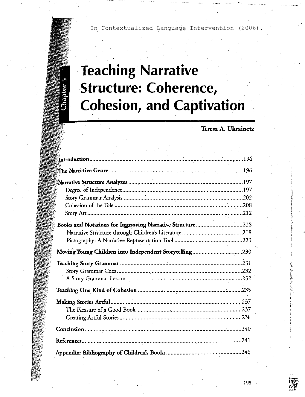 Teaching Narrative Structure: Coherence, Cohesion, and Captivation