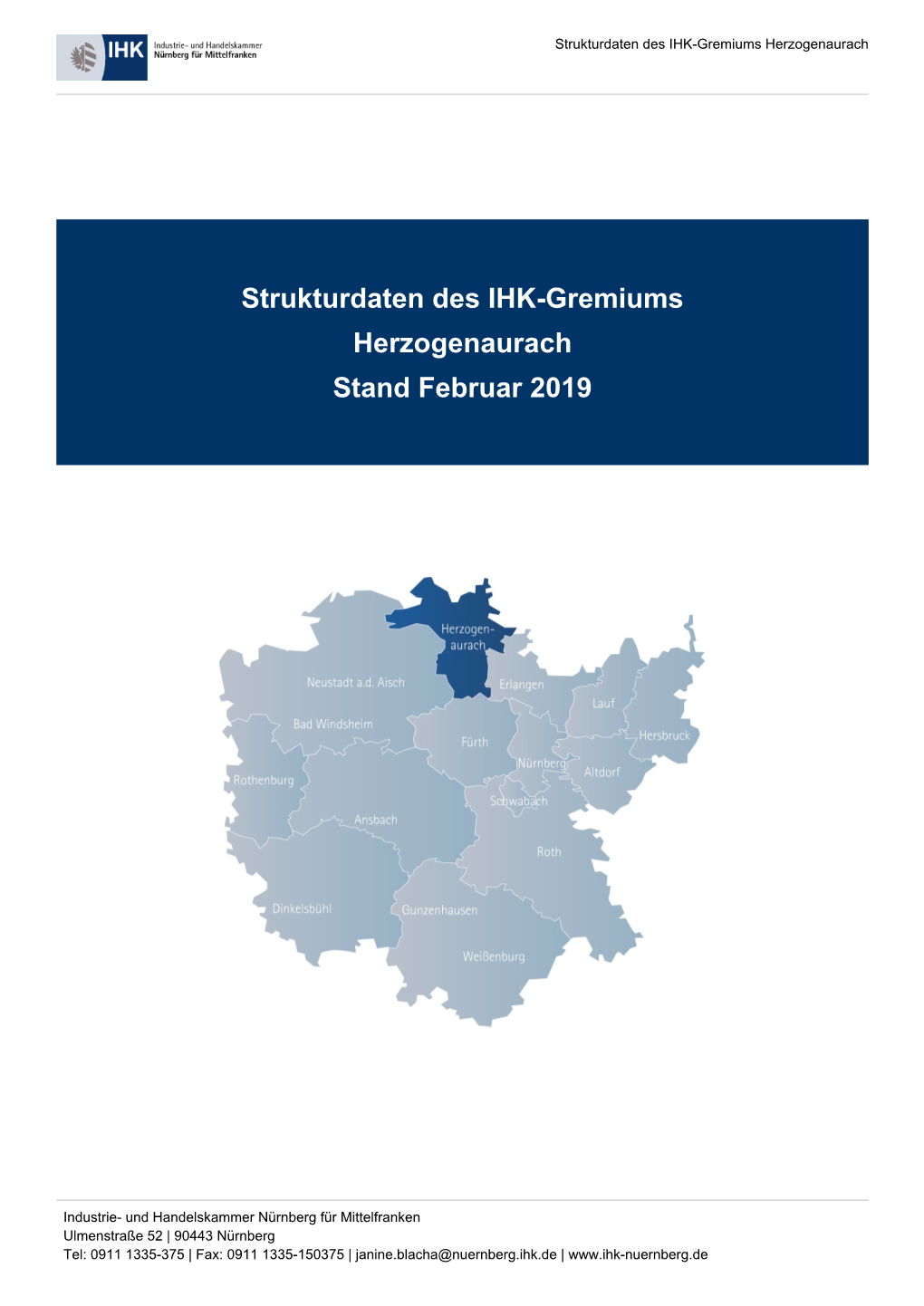 Strukturdaten Des IHK-Gremiums Herzogenaurach Stand Februar 2019