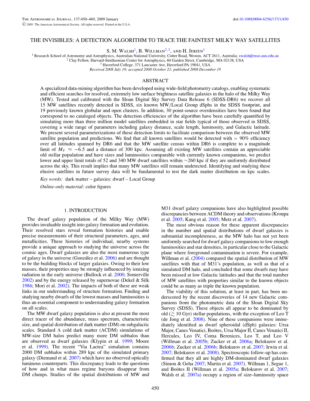 A Detection Algorithm to Trace the Faintest Milky Way Satellites