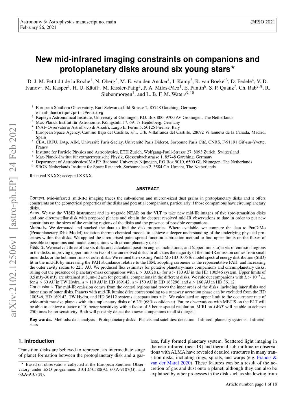 New Mid-Infrared Imaging Constraints on Companions and Protoplanetary Disks Around Six Young Stars? D