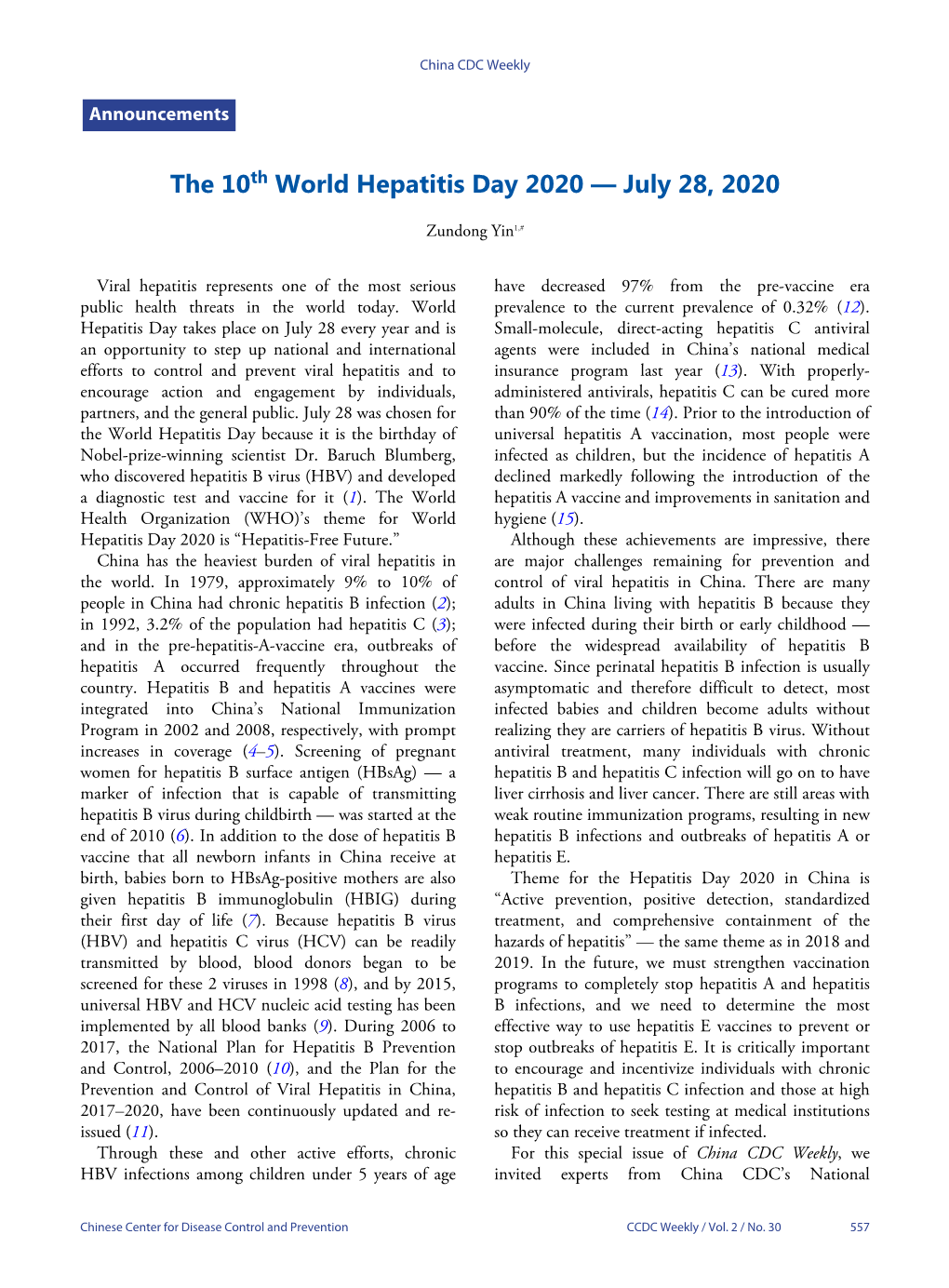 The 10Th World Hepatitis Day 2020 — July 28, 2020