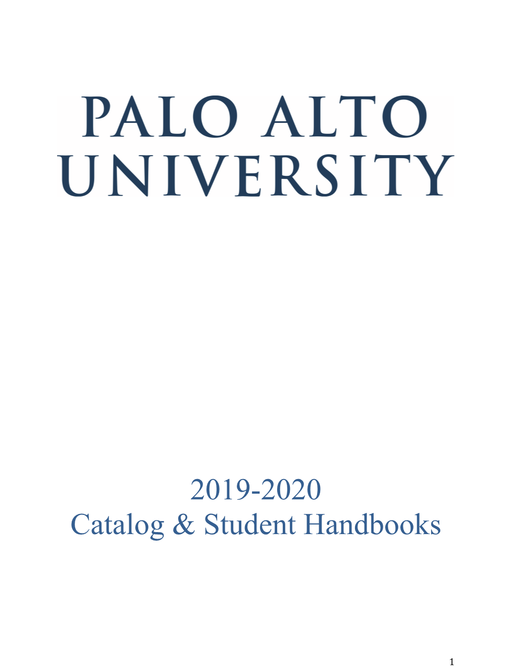 2019-2020 Catalog & Student Handbooks