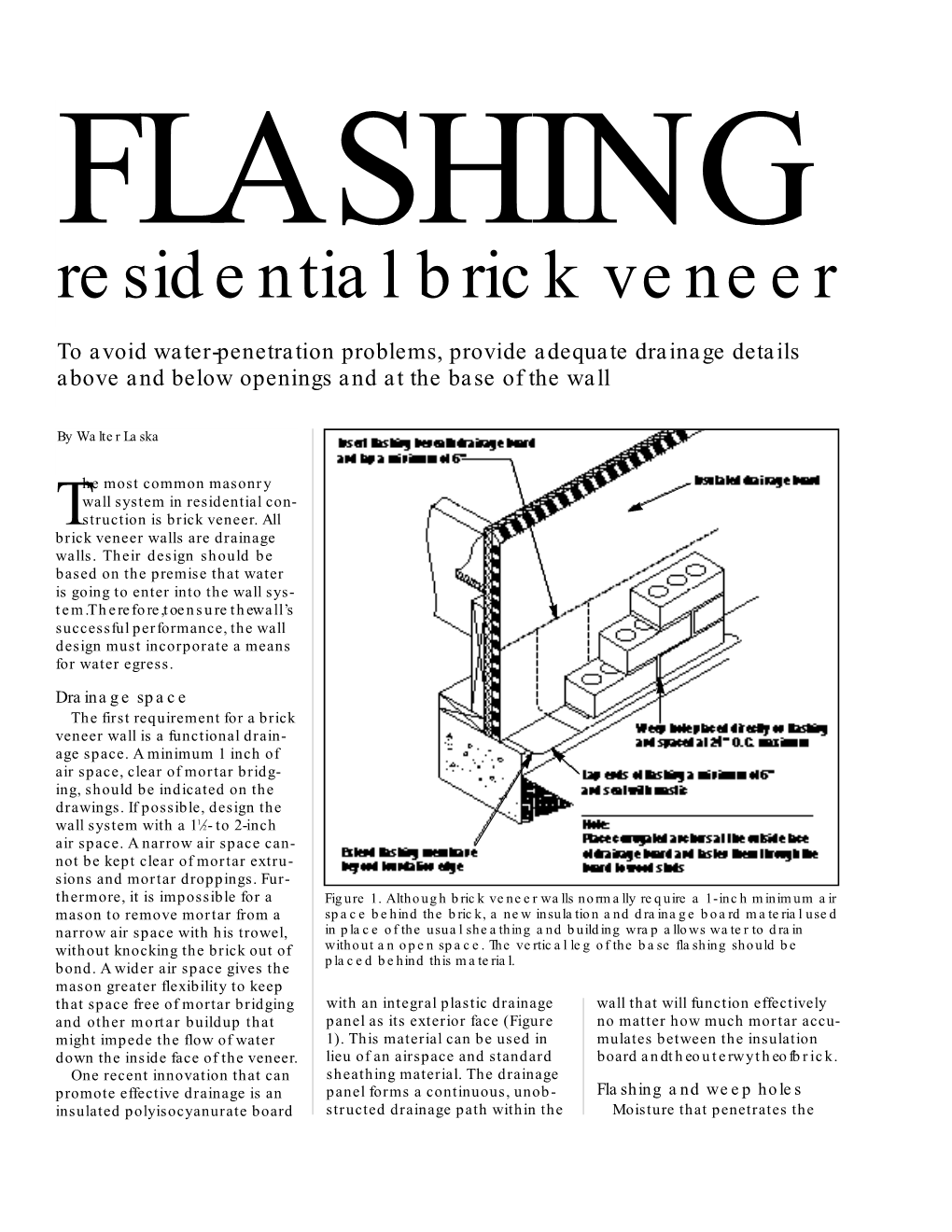 FLASHING Residential Brick Veneer