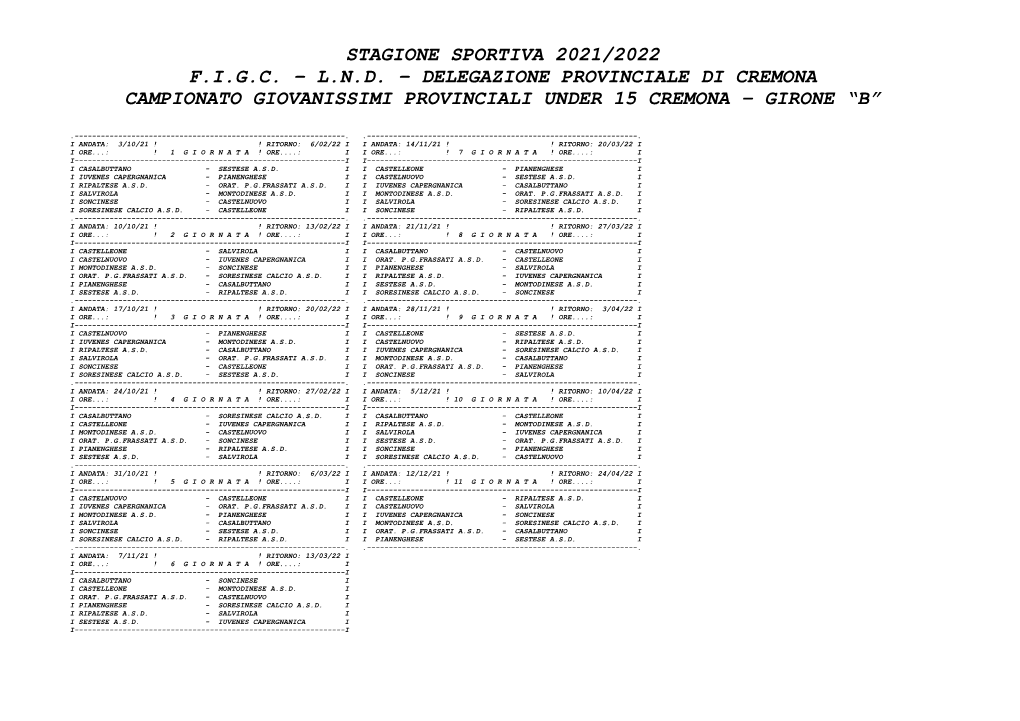 Stagione Sportiva 2021/2022 Figc – Lnd – Delegazione Provinciale Di