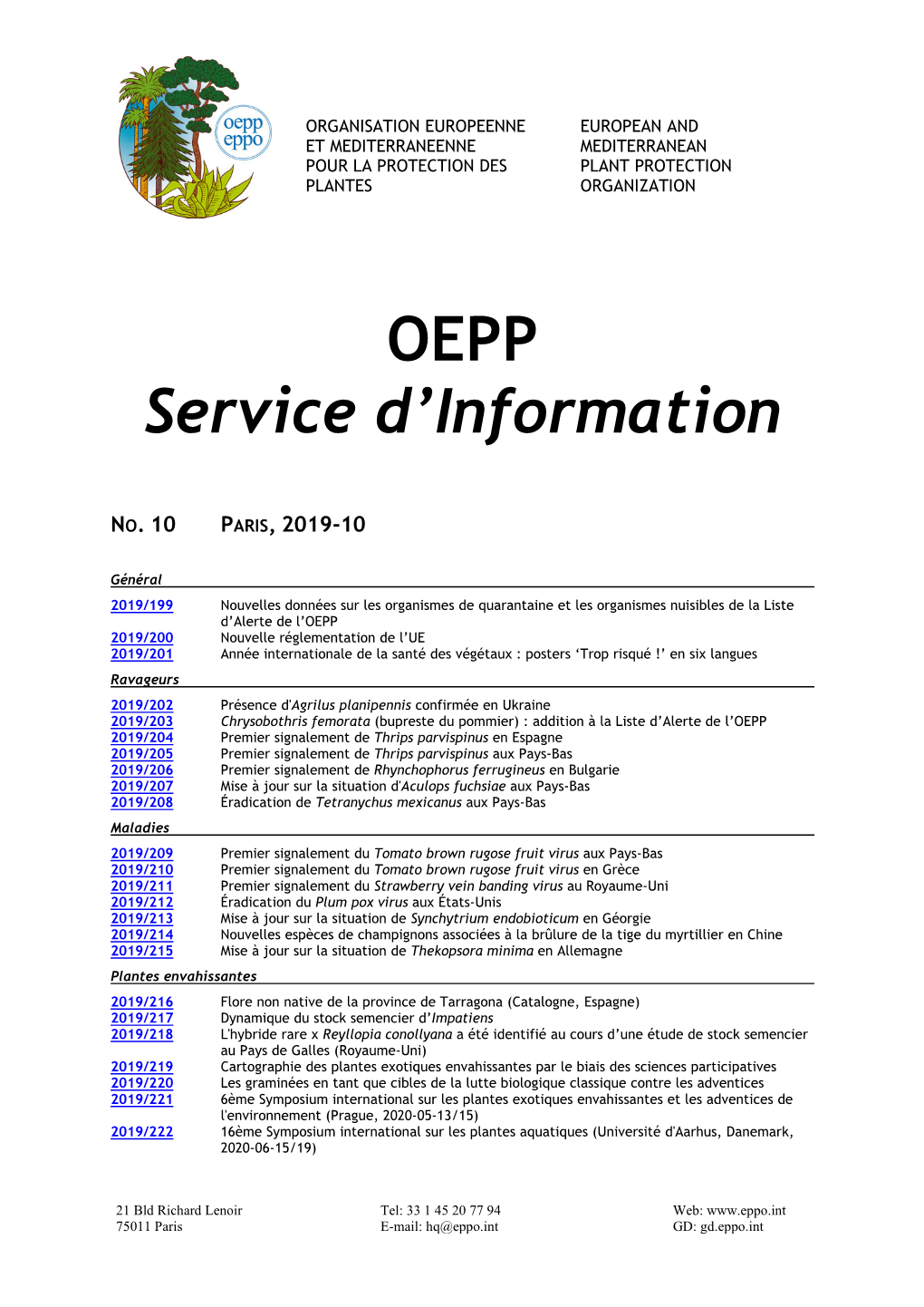 EPPO Reporting Service