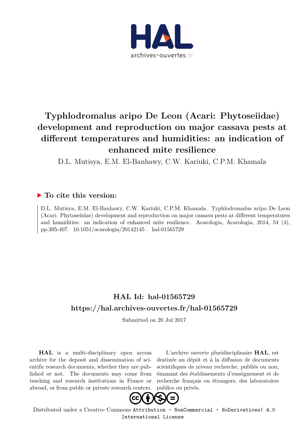 Typhlodromalus Aripo De Leon
