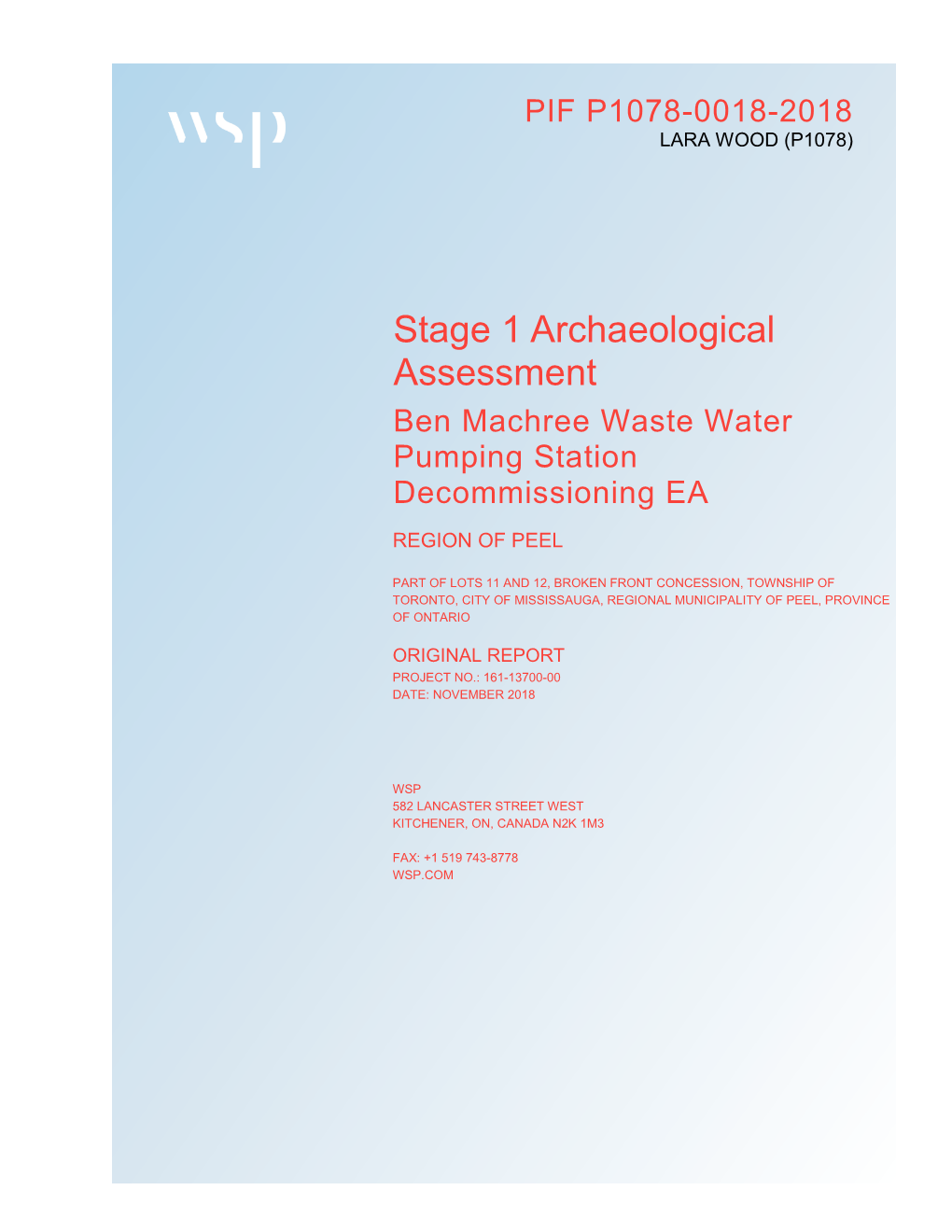 Stage 1 Archaeological Assessment Ben Machree Waste Water Pumping Station Decommissioning EA