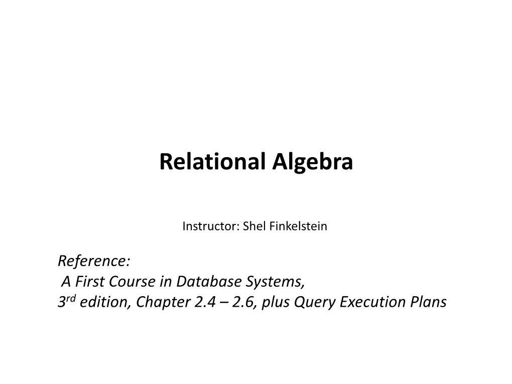 Relational Algebra