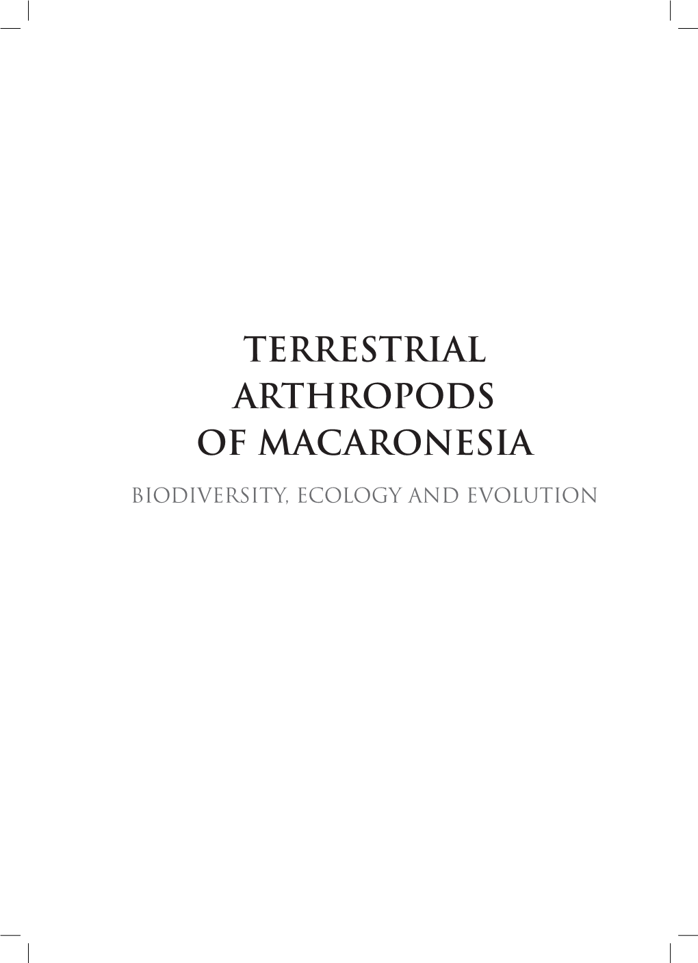 Terrestrial Arthropods of Macaronesia