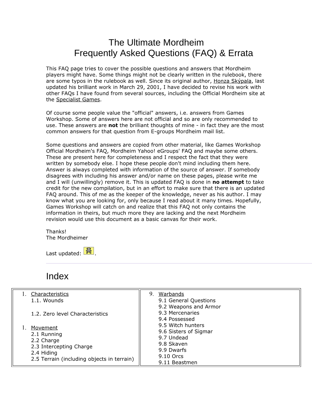The Ultimate Mordheim Frequently Asked Questions (FAQ) & Errata