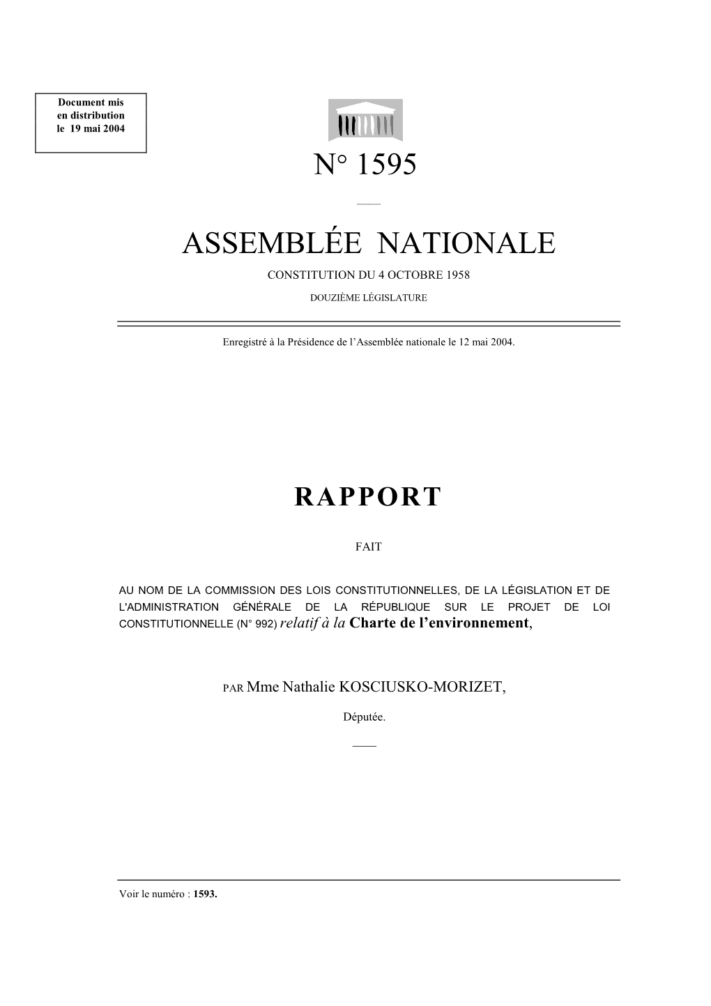 N° 1595 Assemblée Nationale