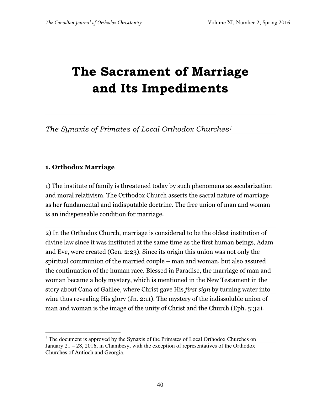 The Sacrament of Marriage and Its Impediments