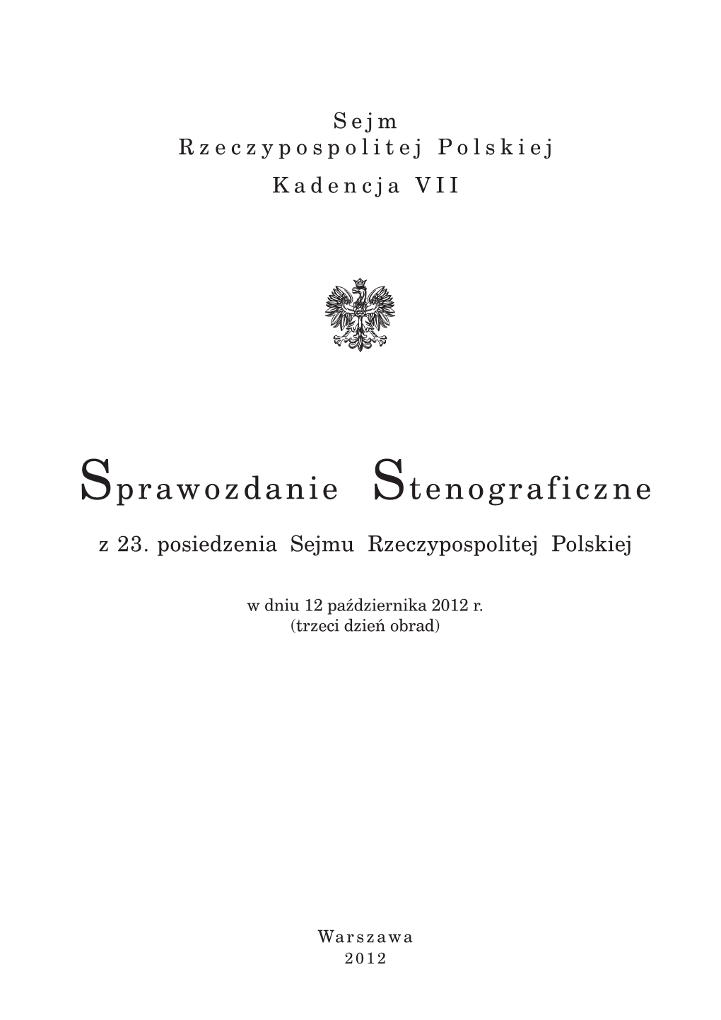 Sprawozdanie Stenograficzne Z 23