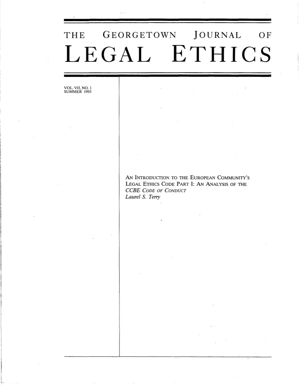 Legal Ethics