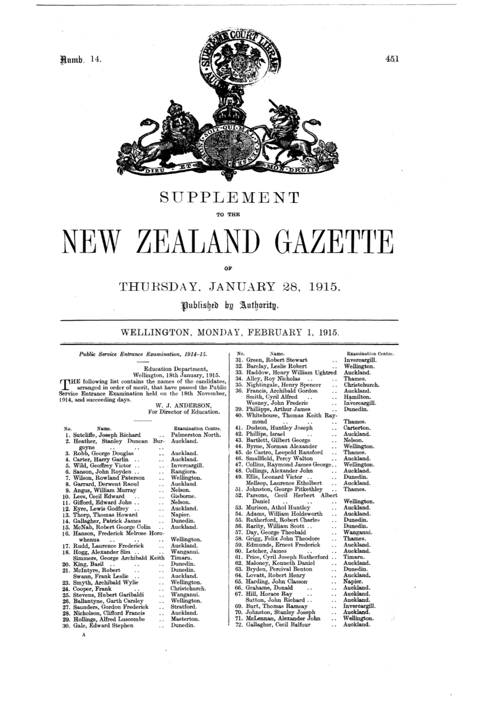 No 14, 1 February 1915