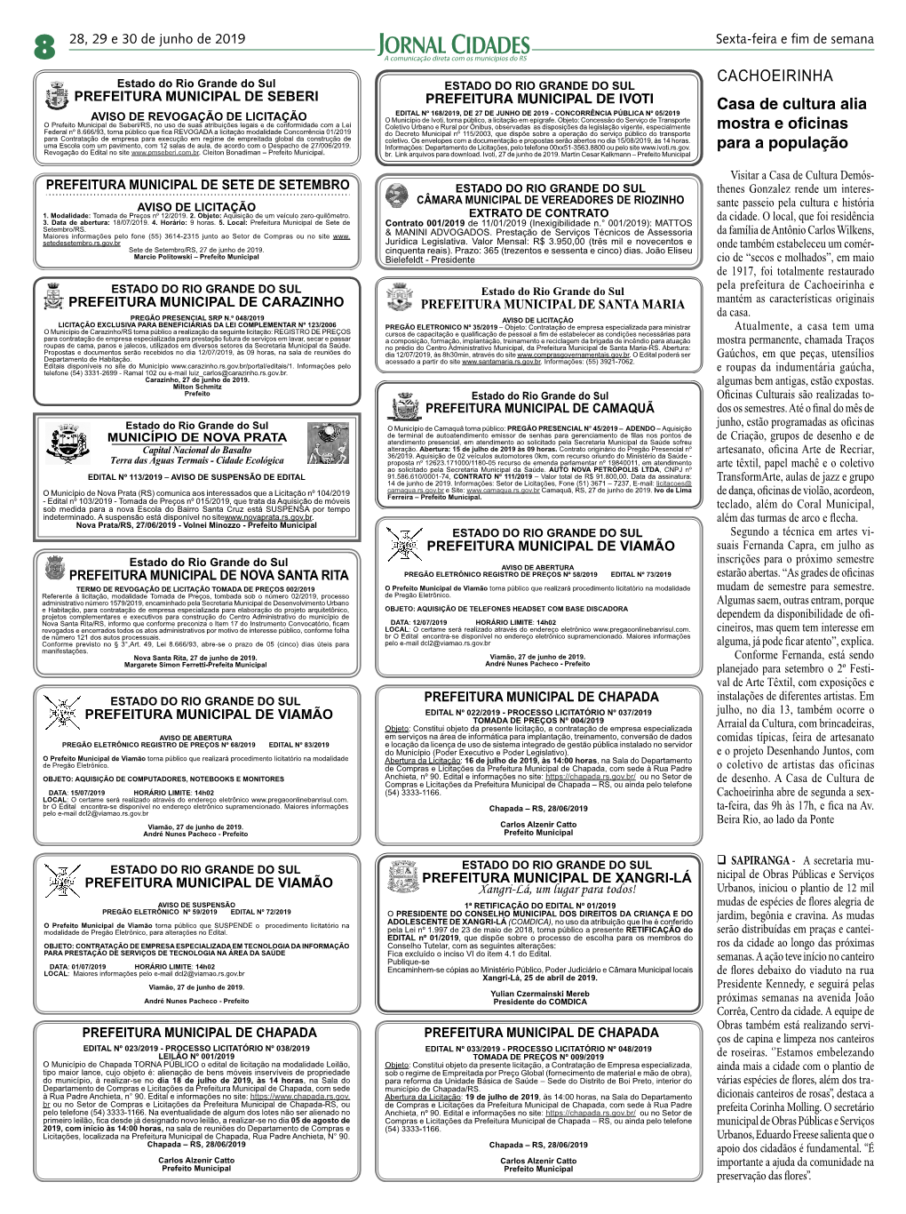 Aviso De Licitacao Jornal Cidades Tp 12-2019