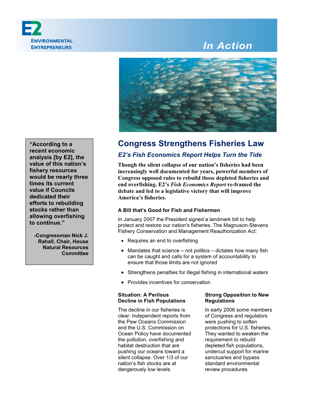 Congress Strengthens Fisheries