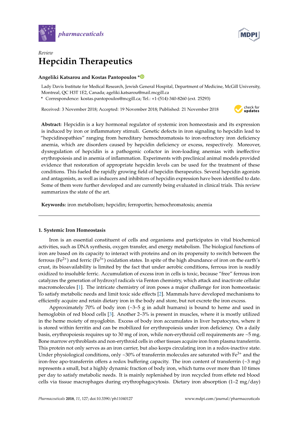 Hepcidin Therapeutics