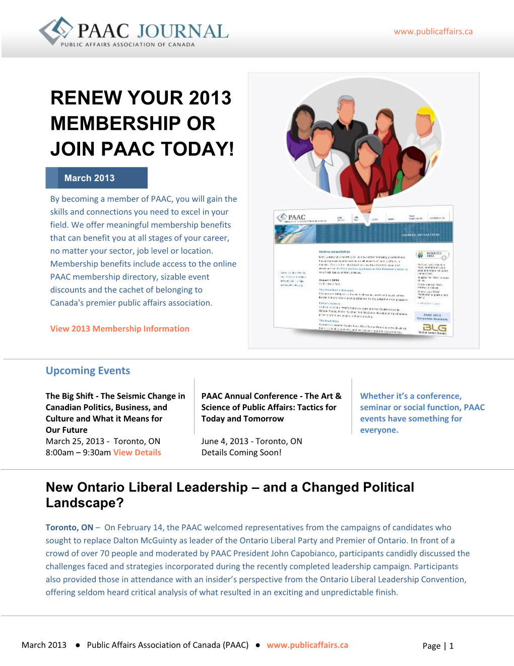 Renew Your 2013 Membership Or Join Paac Today!