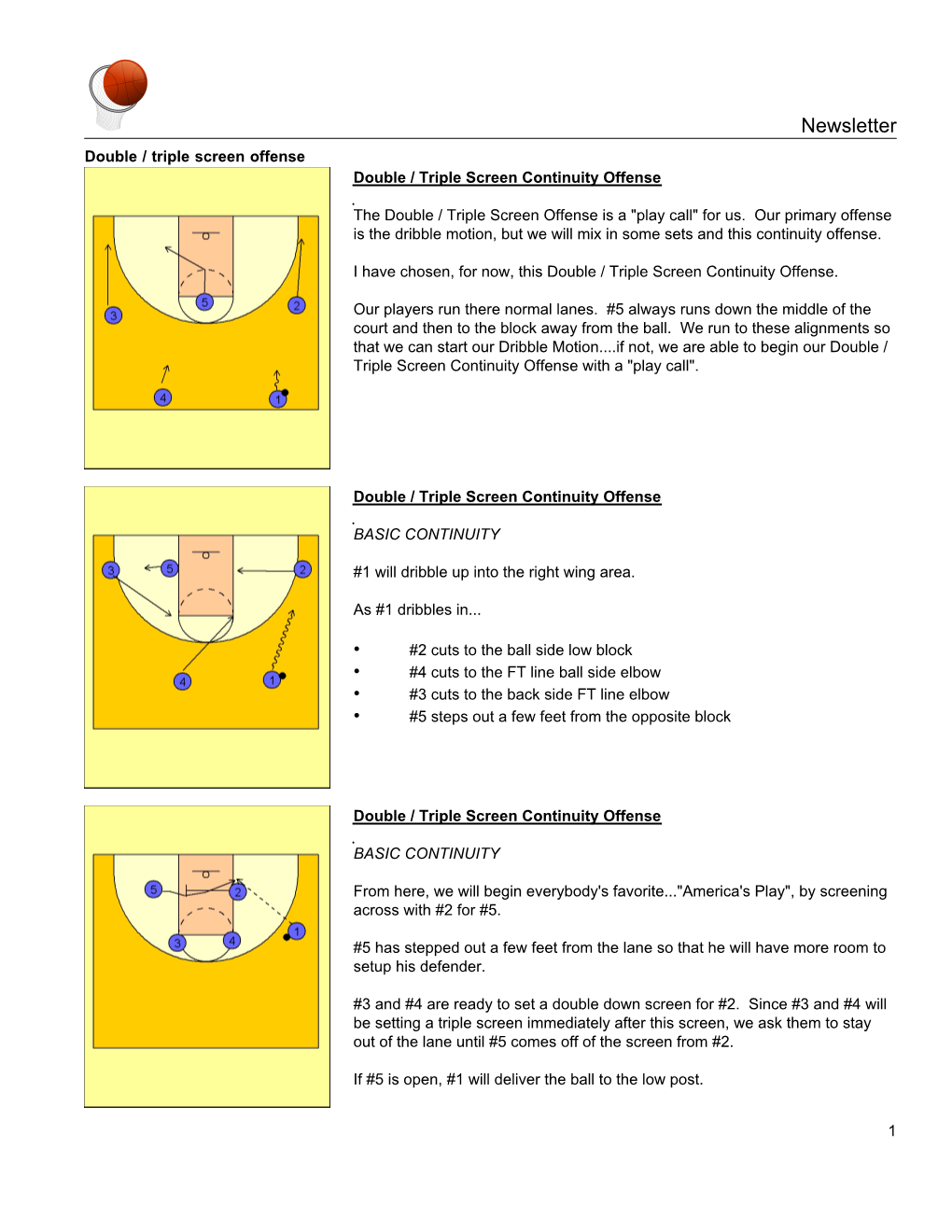 Double / Triple Screen Offense Double / Triple Screen Continuity Offense