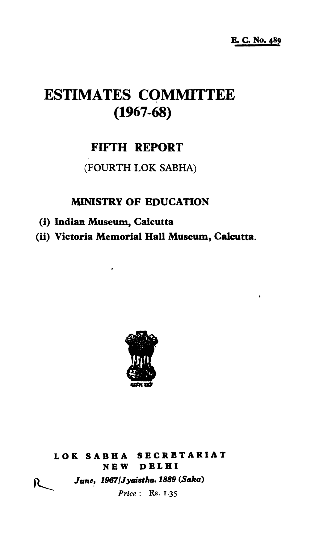 Estimates Committee, (1967-68)