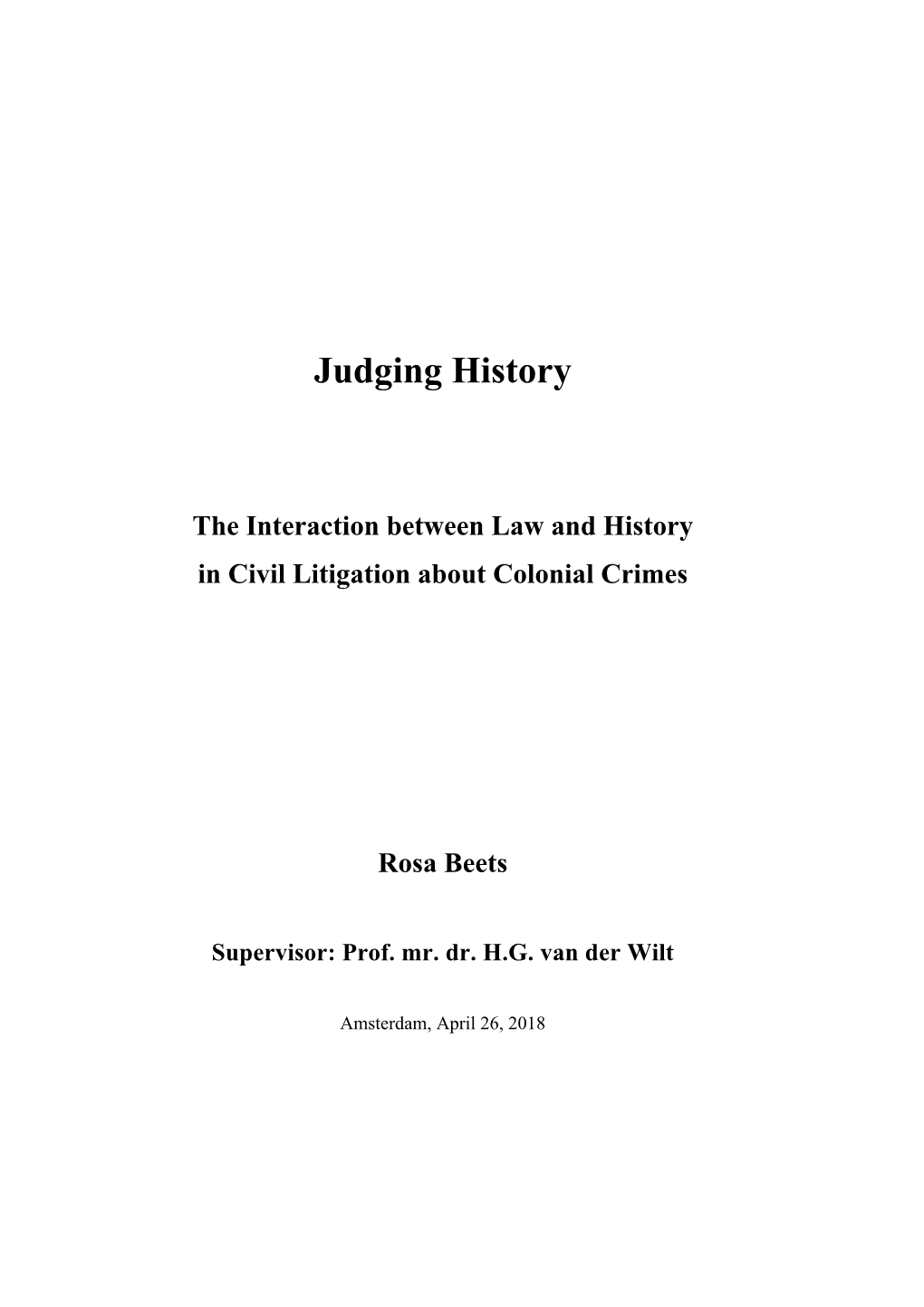 Judging History