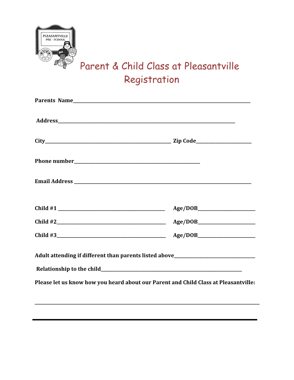 Parent & Child Class at Pleasantville